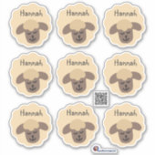 Namensaufkleber Schäfchen - beige braun | 9 Form - シール (正面)