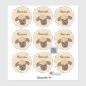 Namensaufkleber Schäfchen - beige braun | 9 Form - シール (シート)