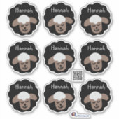 Namensaufkleber Schäfchen - schwarz braun | Form - シール (正面)