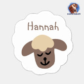 Namensaufkleber Schäfchen - weiß braun | 9 Form - シール