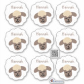 Namensaufkleber Schäfchen - weiß braun | 9 Form - シール (正面)