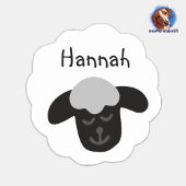 Namensaufkleber Schäfchen - weiß schwarz| 9 Form - シール