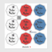 Namensaufkleber Spinne mit Netz | 9 Kontur - シール (シート)