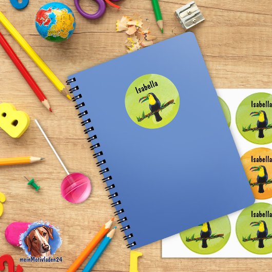 Namensetiketten - Tucan Aquarell | wasserfest  ラベル