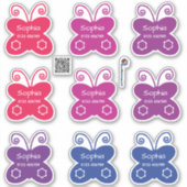 Namenssticker Schmetterlinge | 9 Form - Aufkleber シール (正面)