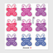 Namenssticker Schmetterlinge | 9 Form - Aufkleber シール (シート)