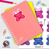 Namenssticker Schmetterlinge | 9 Form - Aufkleber シール