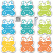Namenssticker Schmetterlinge | 9 Form - Aufkleber シール (正面)