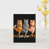 Nameowste Yoga Cat  カード (黄色い花)