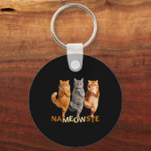 Nameowste Yoga Cat  キーホルダー (正面)