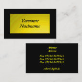 Nameplate gelb 名刺 (正面/裏面)