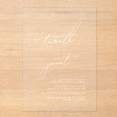 NAMES エレガントWhiteの結婚書モダン アクリル招待状 (正面)