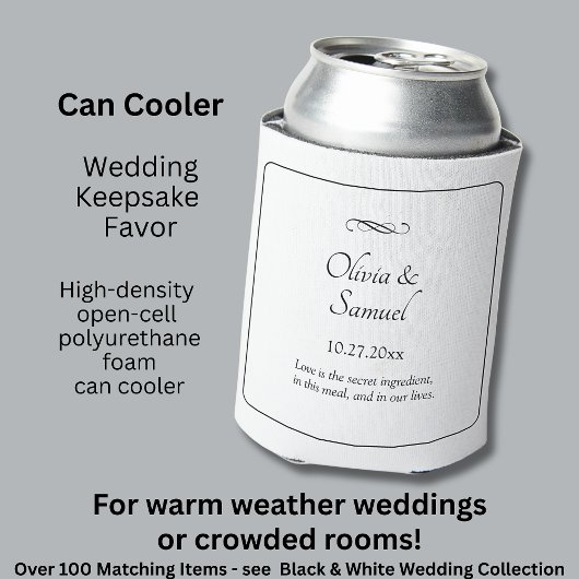 Names Date Message Black White Infinity  缶クーラー