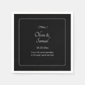 Names Date Message Black White Infinity Cocktail スタンダードカクテルナプキン (正面)