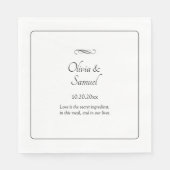 Names Date Message Black White Infinity Luncheon スタンダードランチョンナプキン (正面)