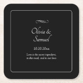 Names Date Message Black White Infinity Scroll, スクエアペーパーコースター (正面)