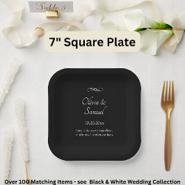 Names Date Message Black White Infinity Scroll, 7" ペーパープレート