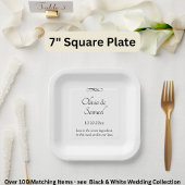 Names Date Message Black White Infinity Scroll, 7" ペーパープレート