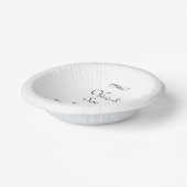 Names Date Message Black White Infinity Scroll, 7" ペーパーボウル (傾斜あり)