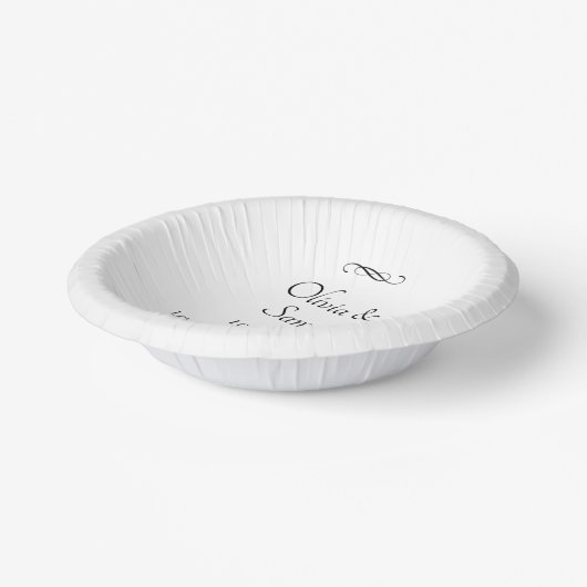 Names Date Message Black White Infinity Scroll, 7" ペーパーボウル (傾斜あり)