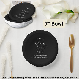 Names Date Message Black White Infinity Scroll, 7" ペーパーボウル