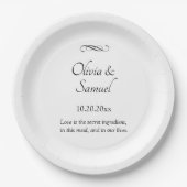 Names Date Message Black White Infinity Scroll, 9" ペーパープレート (正面)