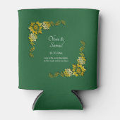 Names Date Message Emerald Green & Gold  缶クーラー (正面)