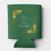 Names Date Message Emerald Green & Gold  缶クーラー (裏面)