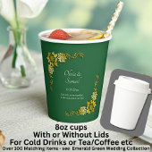 Names Date Message Emerald Green & Gold 8oz 紙コップ