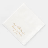 Names Date Modern Elegant Gold Script Wedding (コーナー)