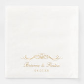 Names Date Modern Elegant Gold Script Wedding (正面)