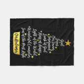Names Of Jesus Christian Faith Christmas Tree  フリースブランケット (正面(横))
