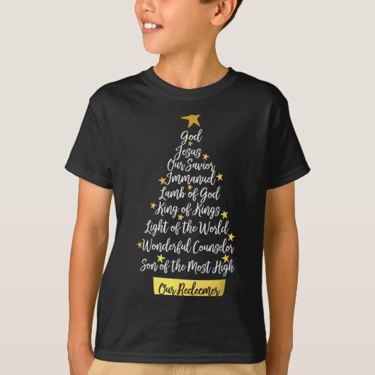 Names Of Jesus Christian Faith Christmas Tree  Tシャツ (正面)