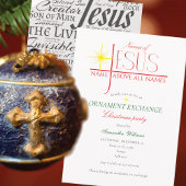 Names of Jesus Christmas Ornament Exchange Party 招待状