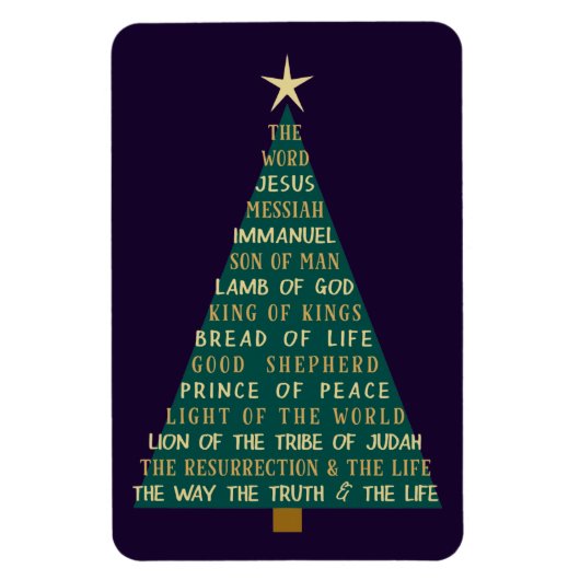 Names of Jesus Christmas Tree マグネット (縦)