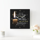 Names of Jesus, Lord God Almighty, Bridegroom スクエア壁時計 (ホーム)