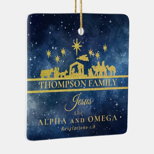 Names of Jesus Nativity Photo New Baby Isaiah 9 6 セラミックオーナメント (右)