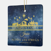 Names of Jesus Nativity Photo New Baby Isaiah 9 6 セラミックオーナメント (左)