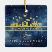 Names of Jesus Nativity Photo New Baby Isaiah 9 6 セラミックオーナメント (正面)