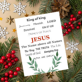 Names of Jesus Typography Christmas Greeting Card シーズンカード