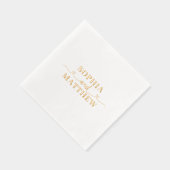 Names Script Heart Wedding 箔ナプキン (右)