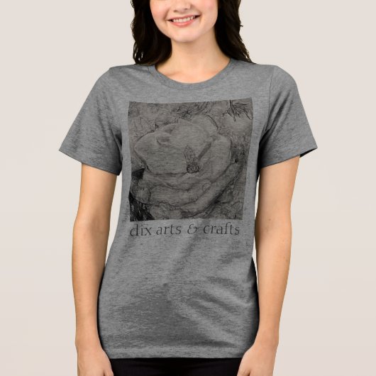 namesake magnolia,花,布,綿,手 トライブレンドTシャツ (正面)