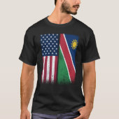 Namibia Namibian American Flags Proud USA Namibia Tシャツ (正面)