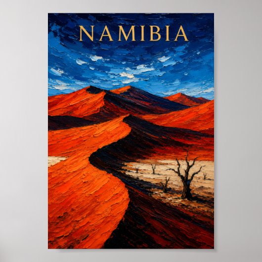Namibia: Scenic Desert Dunes Art Souvenir ポスター (正面)