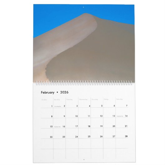 namibia sossusvlei Calendar カレンダー (2月 2026)
