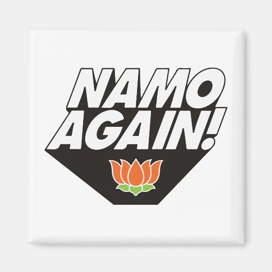 Namo Again Modiji 2019 Narendra Modi BJP Lotus T-s マグネット (正面)