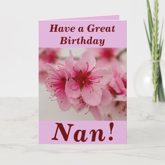 Nanの明はっきりしたるいフローラ誕生日カード カード (正面)