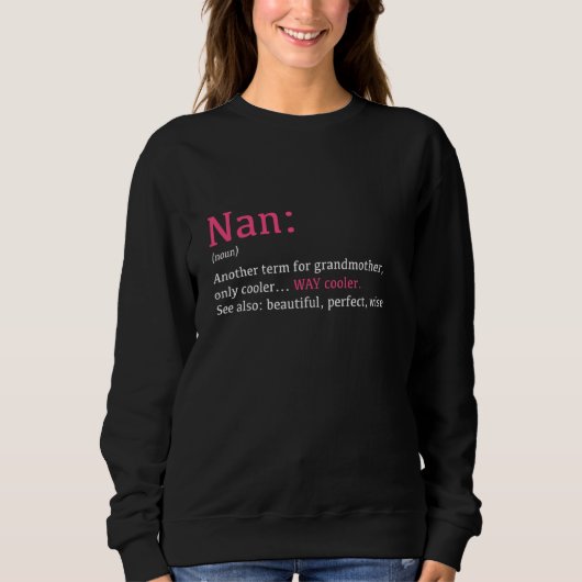 Nan Definitionおもしろい名詞別の用語プルオーバー スウェットシャツ (正面)