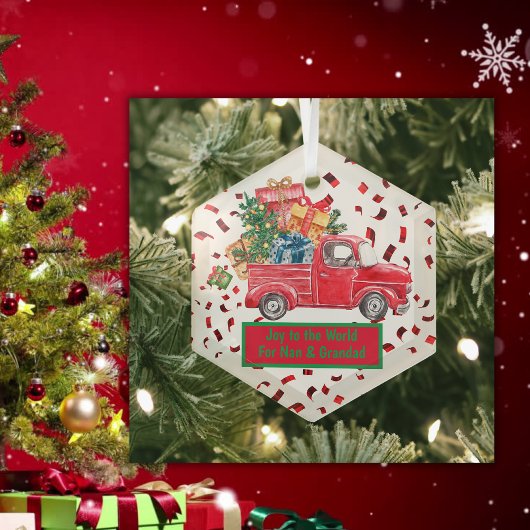 Nan & Grandad Vintage Christmas Monogram用 | ガラスオーナメント