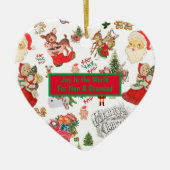 Nan & Grandad Vintage Christmas Monogram用 | セラミックオーナメント (正面)